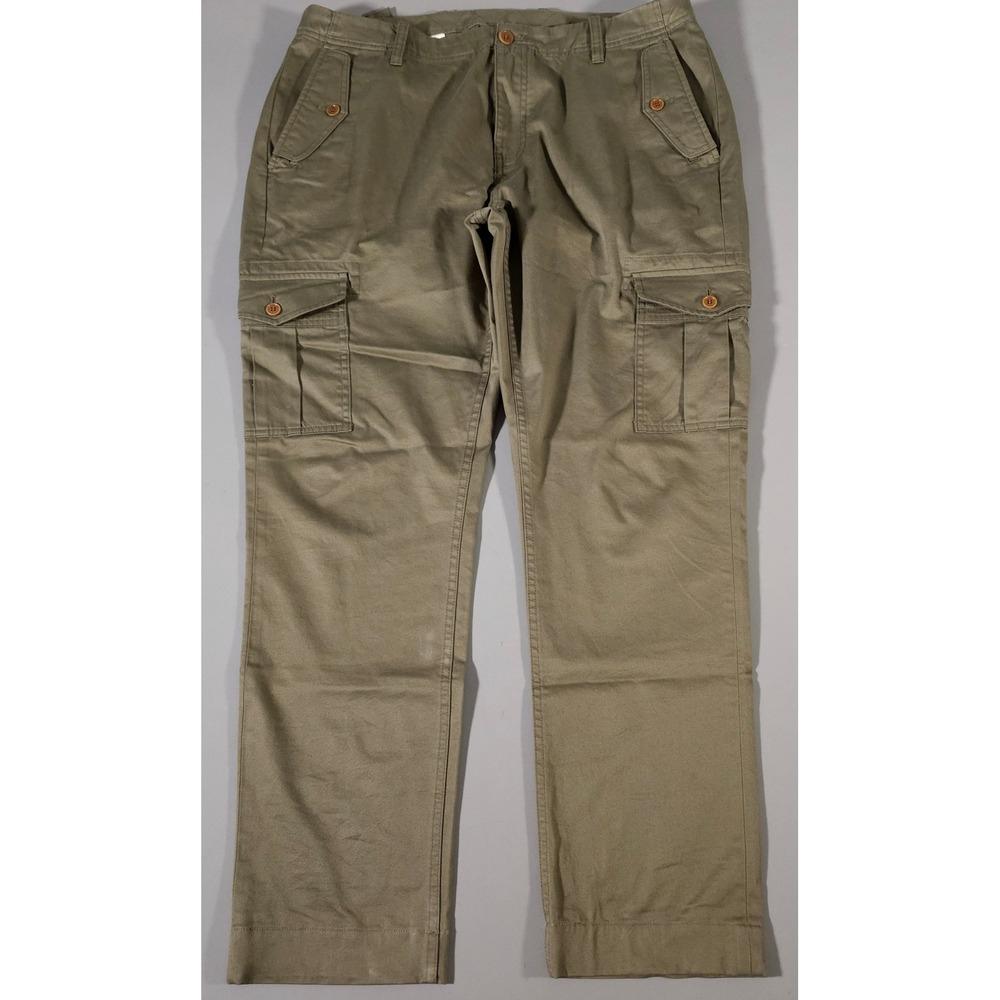 Brooks Brothers Cargo Pants Mens 38x30 Olive‎ Green Stretch Cotton Straight Leg
